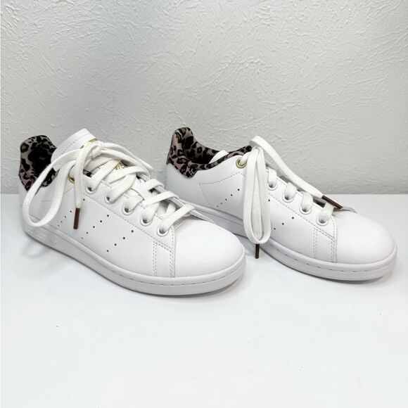 adidas Stan Smith Shoes Kids - White | Free Shipping with  Adidas Originals Stan Smith White Leopard Pink Brown Sneakers Size 5 EUC